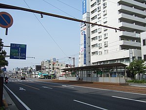 電車站全景，前方為十日市町方向月台。