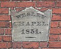 1851 completion stone on Hugglescote Methodist church