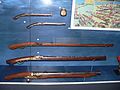 Various Japanese (samurai) Tanegashima matchlock firearms.