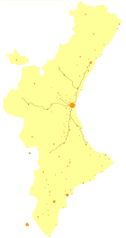 Mapes de rodalies de València respecte del País Valencià i la zona metropolitana de València.