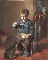 Porridge. Signed 'W Hemsley', titled on reverse. Oil on panel. 16.5 x 13 cm