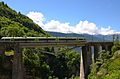 Zugkomposition «Lötschberger» auf dem Baltschiederviadukt der Lötschberg-Südrampe