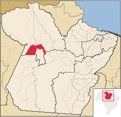 Location of Santarém municipality within Pará state