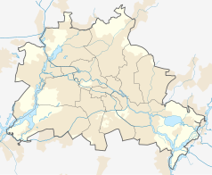 Mapa konturowa Berlina, blisko centrum na lewo znajduje się punkt z opisem „Ernst-Reuter-Platz”