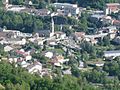 Luzenac et son église, Ariège, France. Vue depuis Lordat