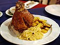 Schweinshaxe (Bavarian grilled pork knuckle) at a Bavarian restaurant in Chiang Mai