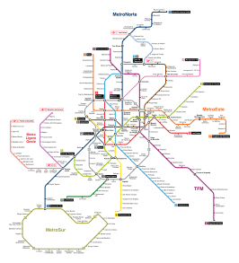 Netwerkkaart van de Metro van Madrid