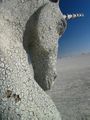 The Unicorn made of the playa at Burning Man 2005, Pershing County, Nevada.