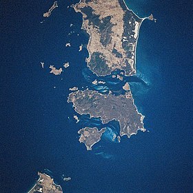 Image satellite de l'île Cap Barren, au centre.