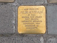 Hamburg, Hochschule für bildende Künste: Stolperstein für den ehemaligen Studenten Felix Nussbaum (1904–1944)