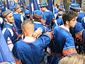 Siena, Italien: Umzug der Contrada "Nicchio" durch die Altstadt