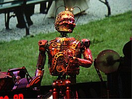 Een animatronic van Timekeeper in de hoofdshow van de attractie in het Disneyland Park in Parijs