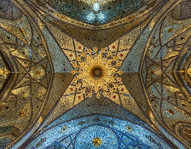 "Ceiling_of_a_shabestan_in_Fatima_Masumeh_Shrine,_qom,_iran,_2.jpg" by User:Amirpashaei