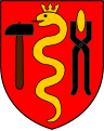 Zunftzeichen Schmiede (Hammer, Zange und Feuerschlange Aspis)