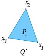 Convex combinations of three points '"`UNIQ--postMath-00000022-QINU`"' in a plane