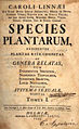 Cover of Species plantarum (1753).