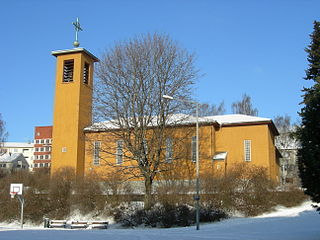 Iladalen Church, Oslo, long, brick (1941)