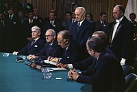 Signing the Paris Peace Accords, 1973