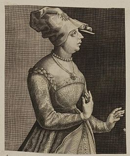 Gravure van koningin Johanna II van Napels.