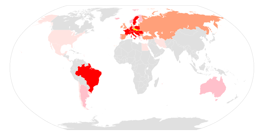 Carte mondiale colorée