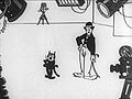 Stillbilde fra en scene i filmen Felix in Hollywood (1923), der Felix møter Charlie Chaplin