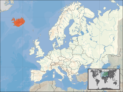 Geografisk plassering av Island