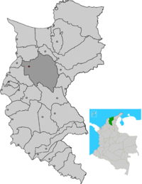 Location of the municipality and town of Pivijay in the Department of Magdalena.