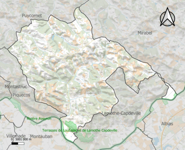 Carte des ZNIEFF de type 1 sur la commune.