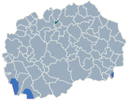 Locatie van de gemeente Aračinovo in Macedonië