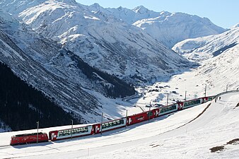 Glaciärexpressen vid Andermatt.