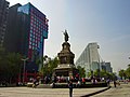 The monument with Reforma 222 in the background.