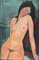 Amedeo Modigliani, Desnudo sentado, 1916.