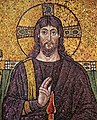 English: Ravenna, Italy, Church San Apollinare Nuovo, Jesus Christ (mosaic from the 6th century, detail)