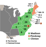 Electoral map, 1808 election