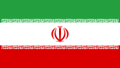 Flag of Iran (charged horizontal tricolour triband)