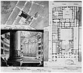 Plans de la salle Le Peletier en 1822 : plan de situation, plan du RdC et vue de la scène.