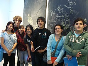 Students working with the Popular Art Museum in Mexico