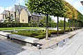 Garden against the backdrop of St Francis Xavier's Church