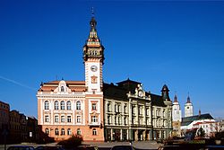 Town square with the town hall