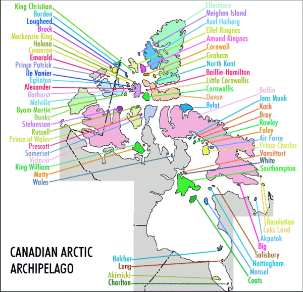 Kort med de største øer