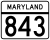 Maryland Route 843 marker