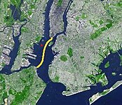 Die Route in der Upper New York Bay