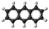 Ball-and-stick model of the anthracene molecule