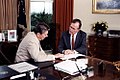 Reagan and Bush in the Oval Office, July 20, 1984