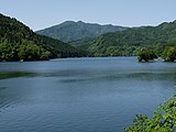 素波里ダムと藤里駒ヶ岳（藤里町）