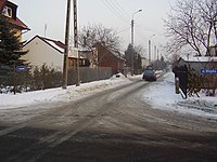 Skrzyżowanie ul. Wiejskiej i ul. Spacerowej w Łomiankach