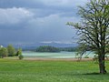 Großer Ostersee, Gewitterabend am Nordende, Blick nach Süden