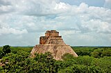 View of the pyramid and the surrounding jungle