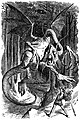 Image 14 "Jabberwocky" Illustration: John Tenniel The Jabberwock, the titular creature of Lewis Carroll's nonsense poem "Jabberwocky". First included in Carroll's novel Through the Looking-Glass (1871), the poem was illustrated by John Tenniel, who gave the creature "the leathery wings of a pterodactyl and the long scaly neck and tail of a sauropod". "Jabberwocky" is considered one of the greatest nonsense poems written in English, and has contributed such nonsense words and neologisms as galumphing and chortle to the English lexicon. More selected pictures