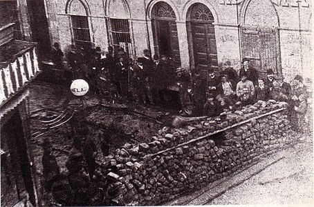 Barricada revolucionària de «milícies cíviques». Buenos Aires